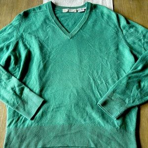 Vintage I.Magnin 100% Cashmere Sweater, Made in Hong Kong gorgeous GREEN sz XL